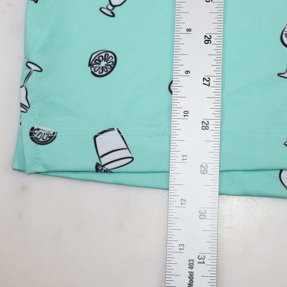 Bad Birdie Five PM Somewhere Golf Polo Mint Green Drinks Martinis Mens 2XL AOP